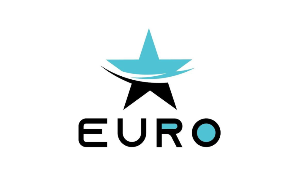 Logotipo da Euro com estrela e design moderno