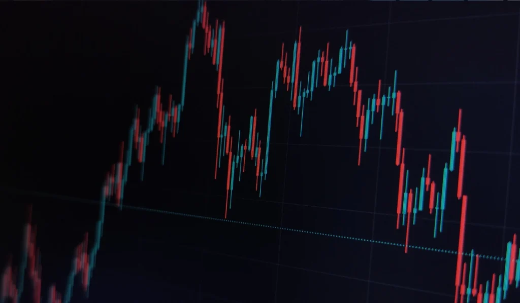 Gráfico de investimentos em alta e baixa