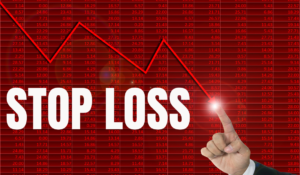Gráfico vermelho com a expressão 'STOP LOSS' em destaque.