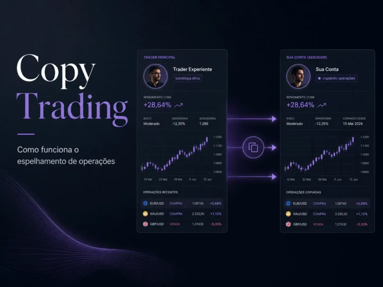 Gráficos de desempenho em copy trading