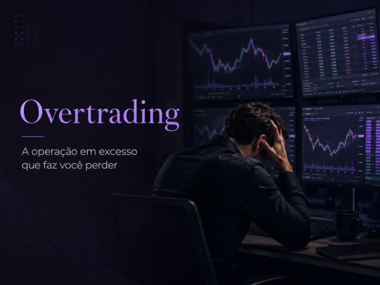 Pessoa estressada frente a telas de trading